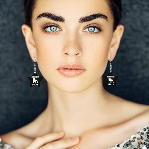 Miniatura 5 de American Bully Dog Star - Aretes de madera con forma de estrella para perro