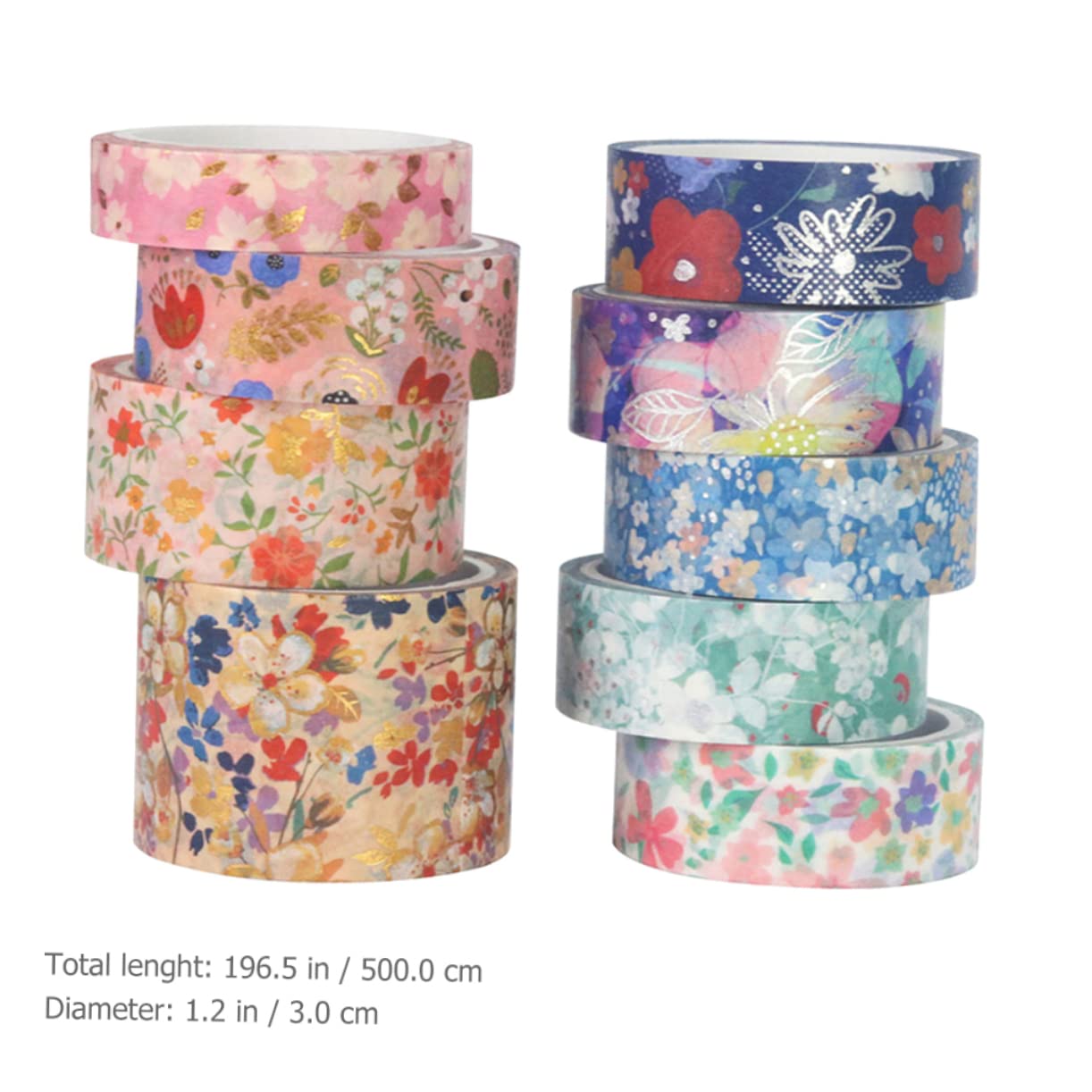 HOMSFOU 3 Sätze Blumendesign Washi Tape Dekoratives Klebeband Für Diy Bastelprojekte Scrapbooking Und Geschenkverpackungen Leicht Abziehbar Und Vielseitig Einsetzbar 9 Rollen * 3