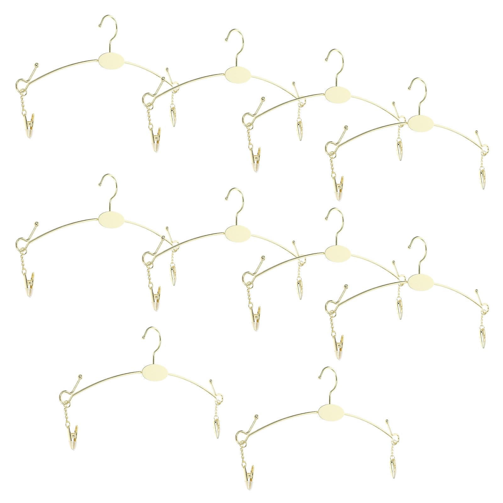 Grucce in Ferro 10 Pezzi, Organizer per Armadio Salvaspazio con Bordo Liscio, Grucce per Reggiseni Resistenti con Gancio Portante, per Riporre Intimo e Mantenere Ordine