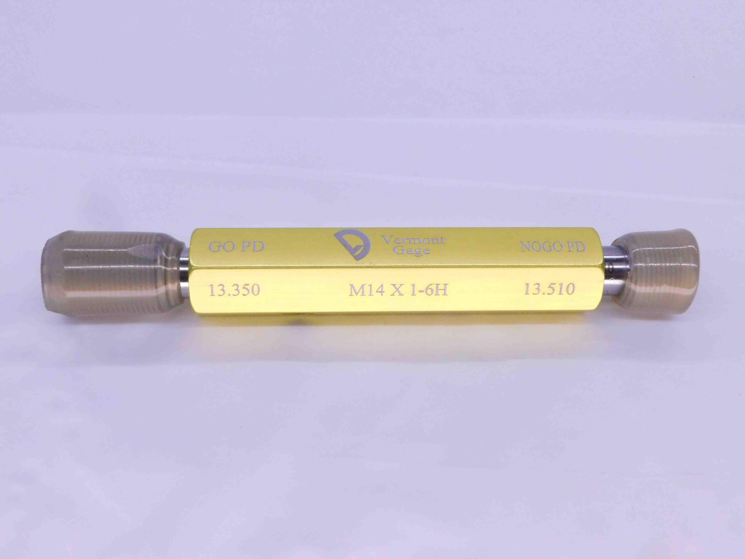 New M14 X 1 6H Vermont Thread Plug GAGE 14 1.0 GO NO GO P.D.'S = 13.350 & 13.510 - DW31198VTG