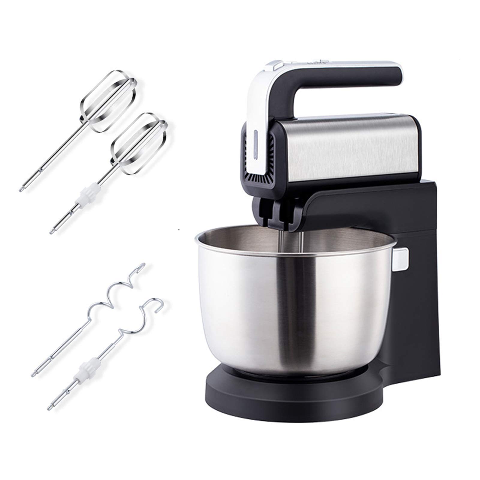 IDEQUY Electric Cake Mixer Food Mixer Dough Blender, Detachable Stand Mixer with Stainless Steel Bowl Beater Hook Whisk Small Kitchen Appliances