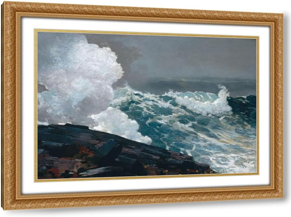 ArtDirect Northeaster by Winslow Homer Custom Framed Art Print Giclee Print or Canvas Options with Various Sizes and Customization by Homer, Winslow
