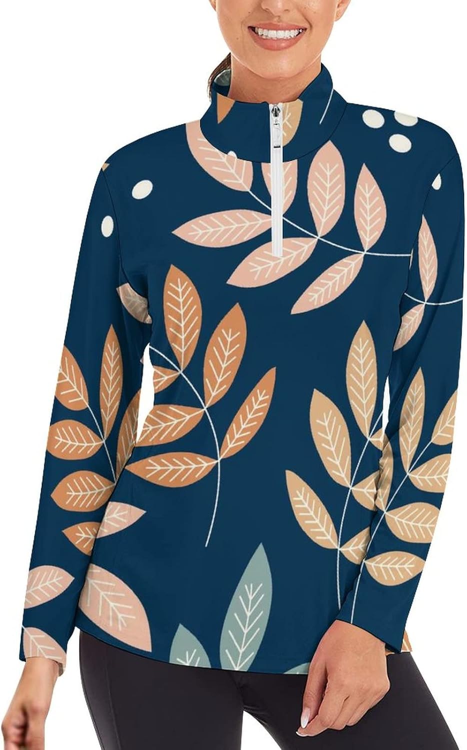 スポーツウェア レディース 長袖 ハイネック ジャージ リーフ 葉 ジムウェア ヨガウェア ハーフジップシャツ トレーニングウェア ランニングウェア トレーナー 部屋着 伸縮性 通気 吸汗速乾 ストレッチ トレーニング 春夏秋冬 激安通販新作 スポーツウェア レディース 長袖 ハイネック ジャージ リーフ 葉 ジムウェア ヨガウェア ハーフジップシャツ トレーニングウェア ランニングウェア トレーナー 部屋着 伸縮性 通気 吸汗速乾 ストレッチ トレーニング 春夏秋冬 激安通販新作