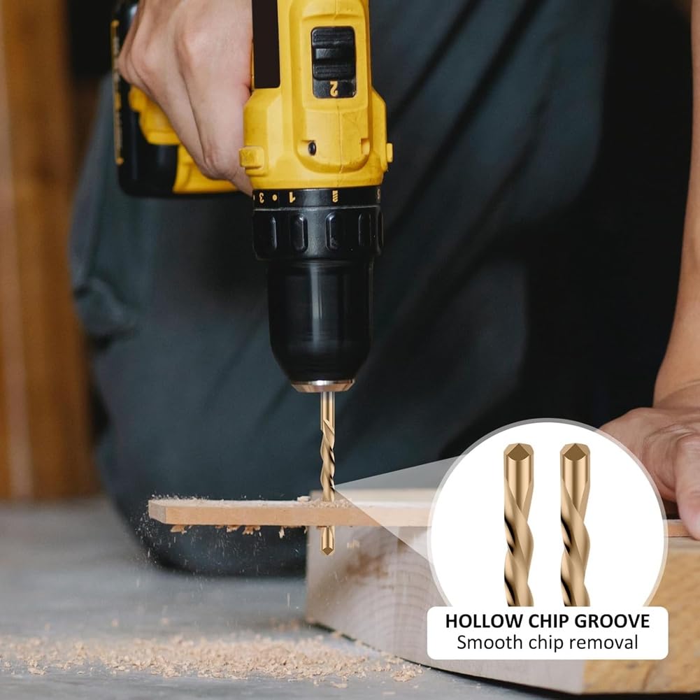 Juego 100 Brocas para Paneles Yeso, Brocas con Punta Espiral 1/8 Pulgada, Brocas Fresadora con Punta Guía para Trabajos Carpintería en Madera y Paneles Yeso B