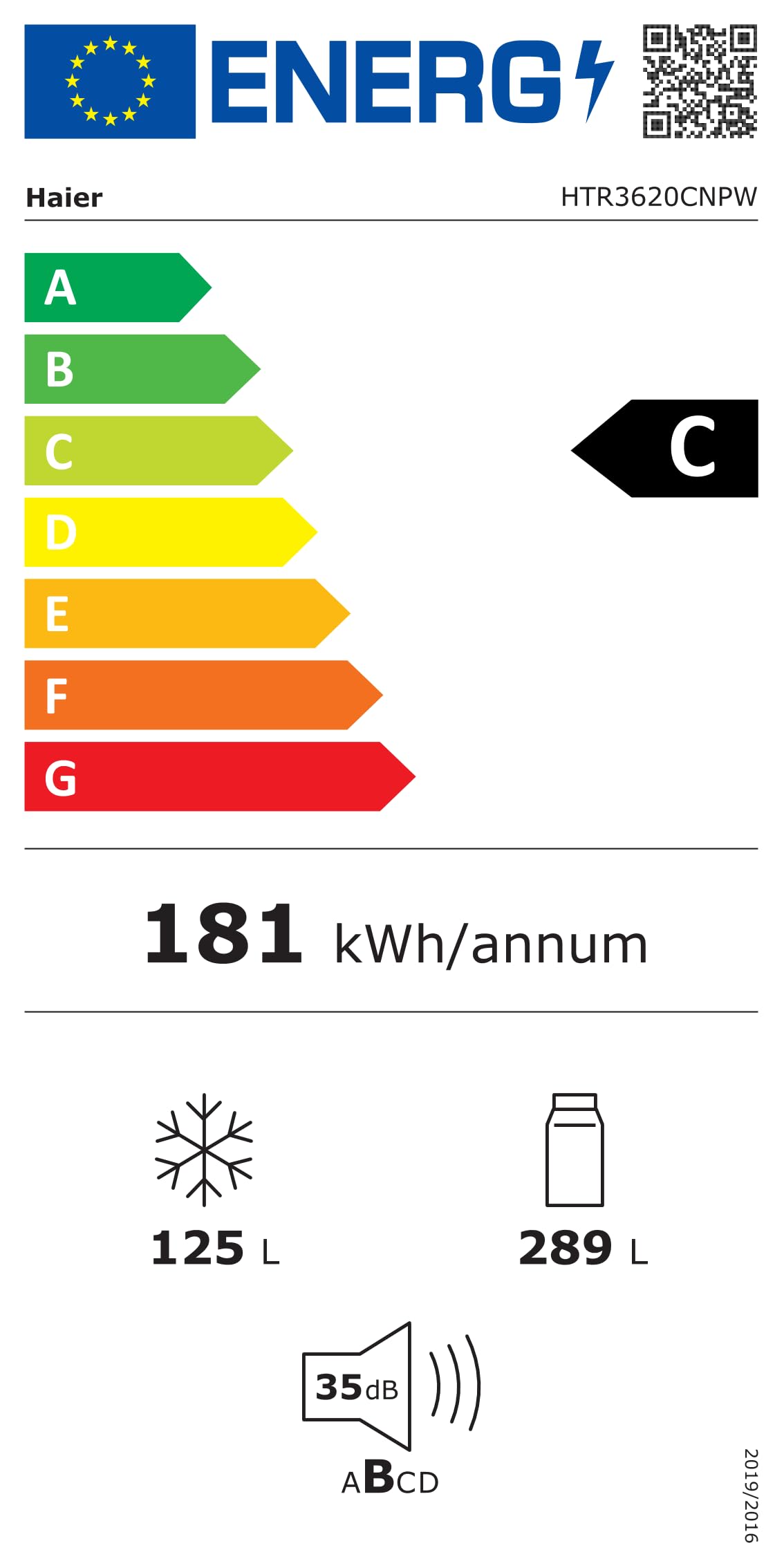 Haier 3D 60 Series HTR3620CNPW - Frigorífico Combi, 414L, Cajones Direct Access, Air Surround, Motor Inverter, Cajón 0º Fresh Zone, Total No Frost, Ancho 59,5 cm, Alto 205 cm, Iluminación LED, Blanco