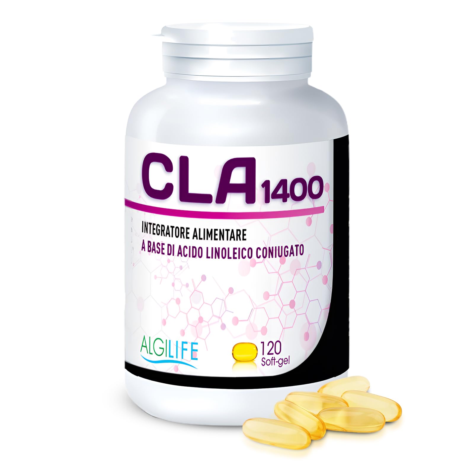 ALGILIFE CLA 1400 Integratore Sportivo - 3200 mg per dose, Olio di Cartamo Bio