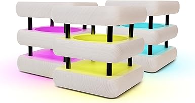 Friendship Lamp® by Filimin Mini Square Mid-Century WiFi Touch Lamp LED Light for Long Distance, Connection, Friend Gifts, Relationship, Unique Lamp, App Setup, 200+ Colors - White/Black Set of 3