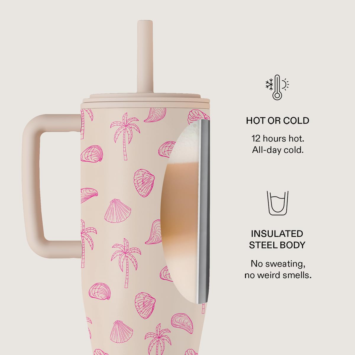 BURGA 1.2 L Tumbler with Handle and Straw, Leakproof Insulated Bottle, Keeps Drinks Hot for 12 Hours and Cold All Day - Image 7