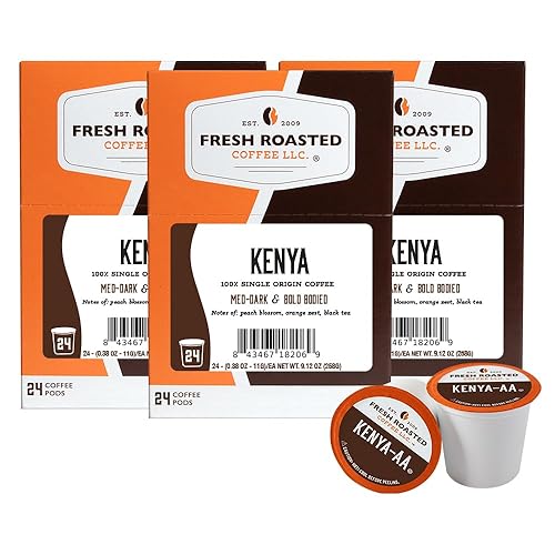 Miniatura 202 de Fresh Roasted Coffee, Tostado italiano, oscuro, 96 cápsulas para cafeteras K Cup