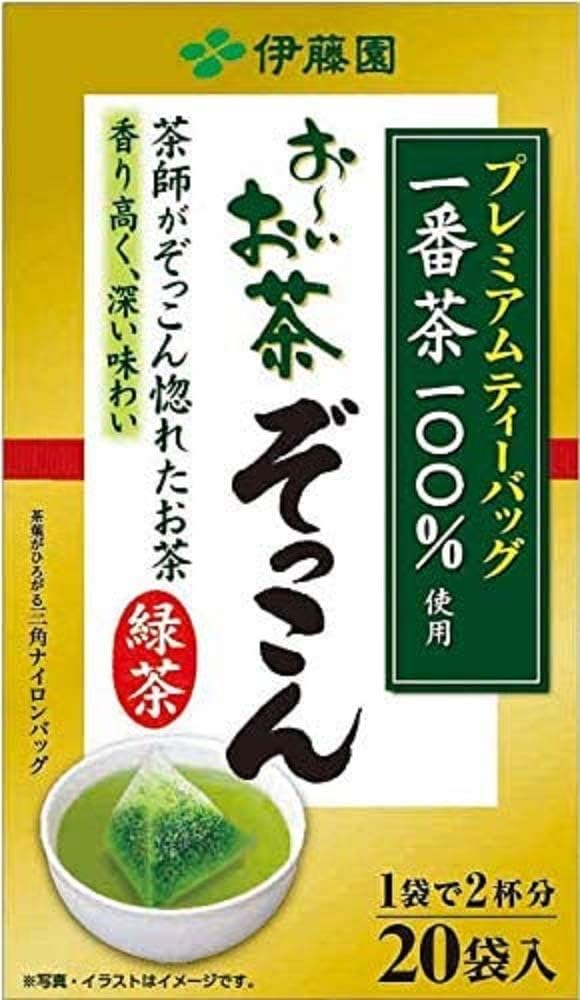 Itoen Oi Ocha Zokkon Premium Green Tea Bag, 20bags(for 40 Servings) [Japan Import]