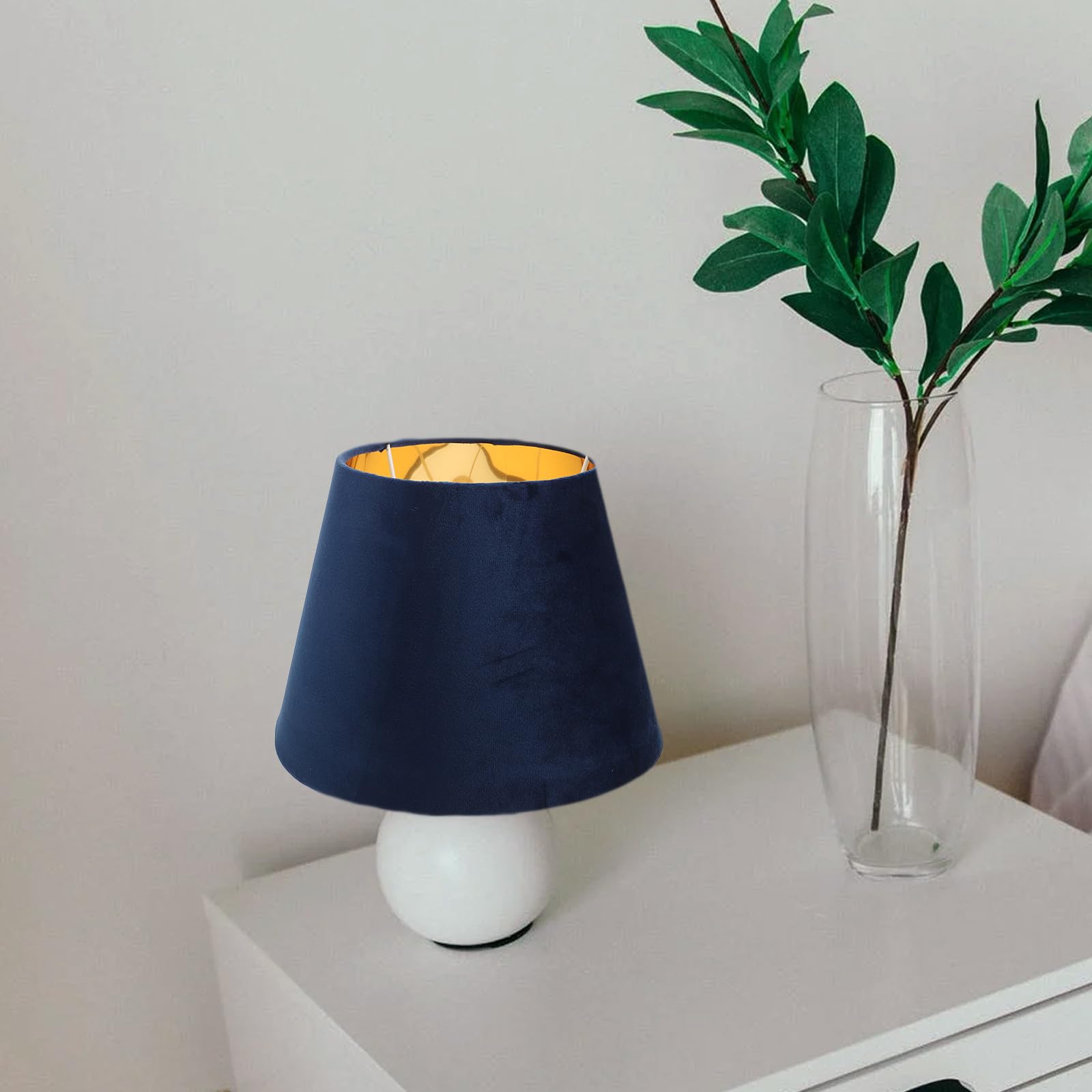 ABOOFAN Abat-jour Doré Décoratif en Tissu, Compatible E27, Léger et Compact, pour Lampe à Poser, Chambre et Salon,