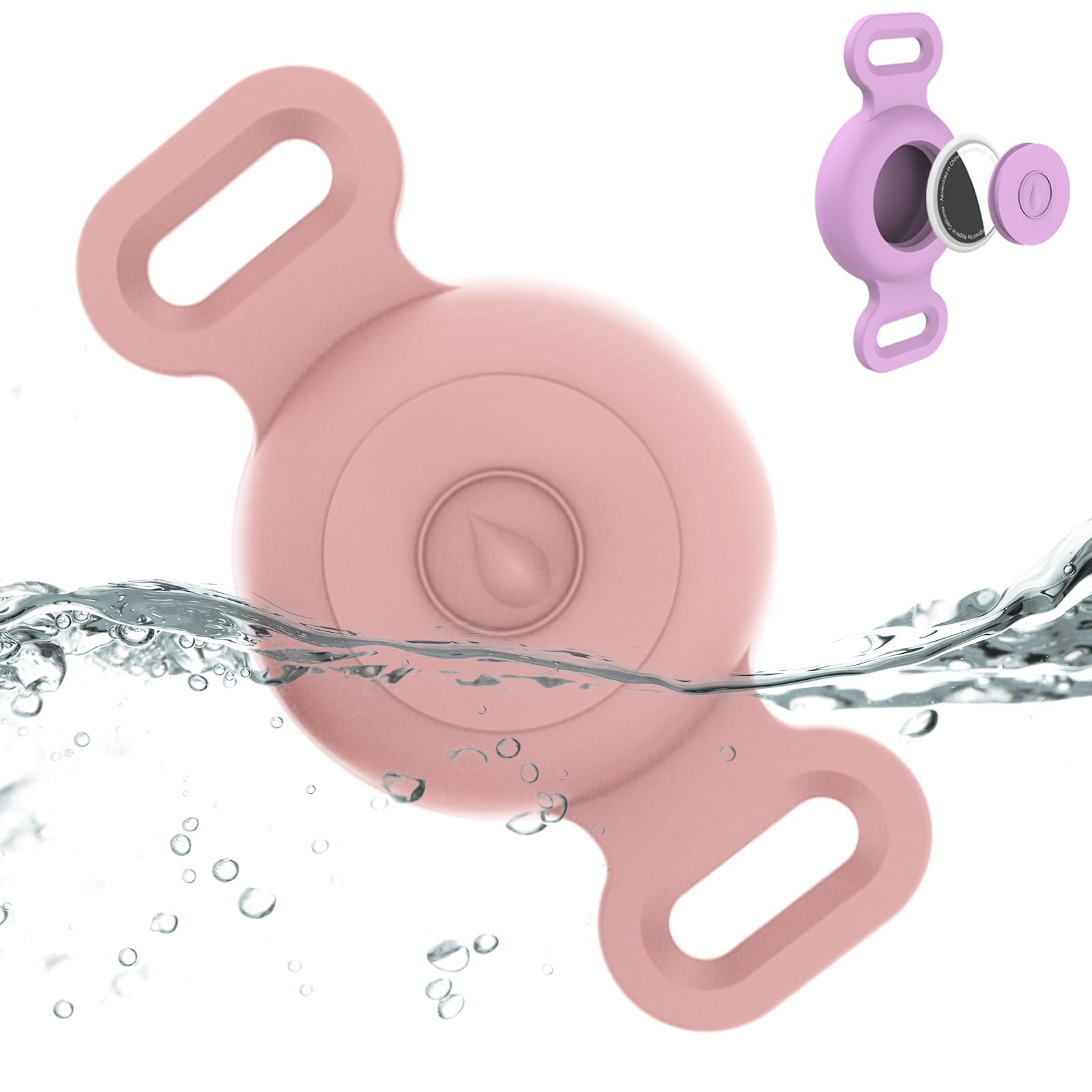 Waterproof AirTag Collar Holder Compatible with Apple AirTag, Silicone Waterproof AirTag Case for Collar, Anti-Lost AirTag Holder for Pet Cat Dog GPS