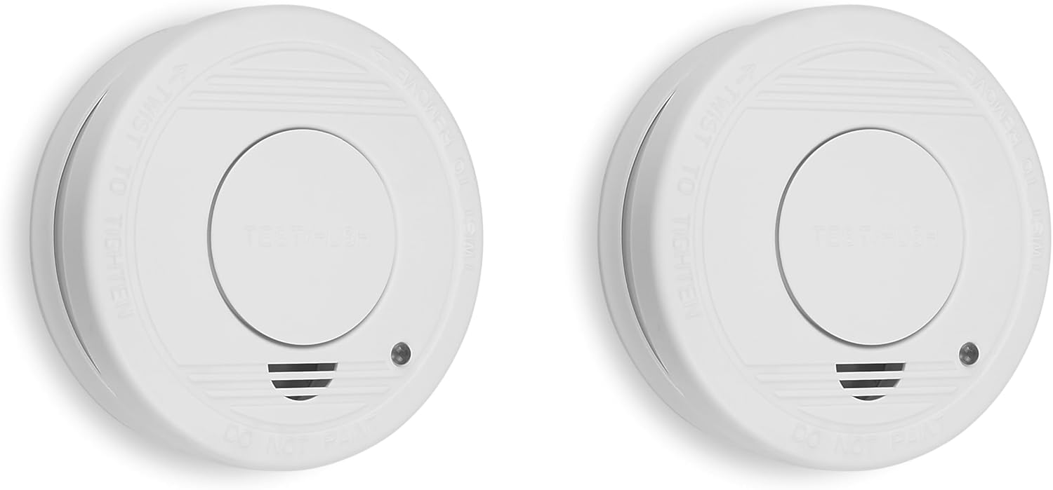 Product image of Smartwares Lot de 2 détecteurs de fumée – Capteur Optique - Durée de Vie : 10 Ans - Pile remplaçable 5 Ans - Bouton de Test – 85 DB - FSM-11512