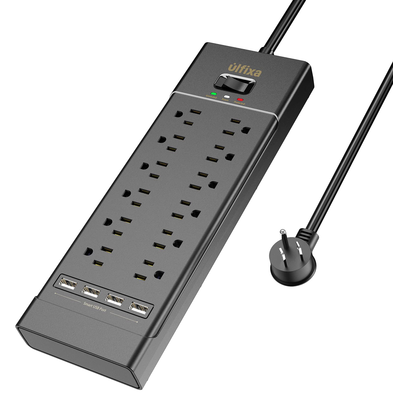 Buy Power Strip Surge Protector,12 AC Outlets and 4 USB Ports,NonBlock