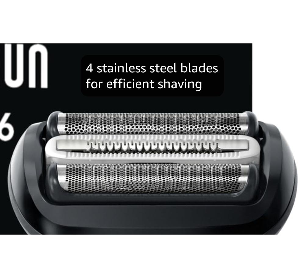 Braun Electric Shaver for Men, Series 6 6177cc, Wet & Dry Shave, Turbo & Gentle Shaving Modes, Foil Shaver, Blue
