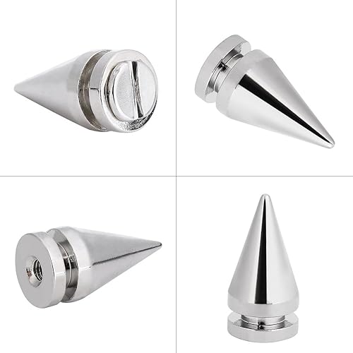 Miniatura 9 de ViaGasaFamido 20 púas de cono de 0.394 x 0.787 pulgadas con rosca de metal, clavos de árbol de bala, remaches para cuero, manualidades, ropa,