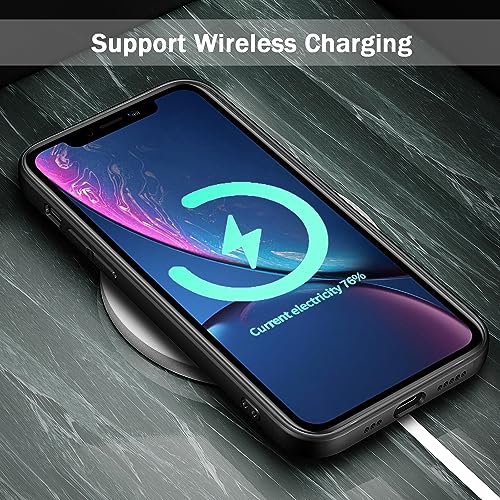Image of TENOC Phone Case Compatible with iPhone XR, Black Case Anti-Fingerprint Protective Bumper Matte Cover for 6.1 Inch