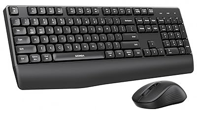 seenda Wireless Bluetooth Keyboard and Mouse Combo, COE200 Ergonomic Wireless Keyboard Mouse with Wrist Rest, Multi-Device Connection, Full-Size, Compatible for Computer/Laptop/Mac/MacBook, Black