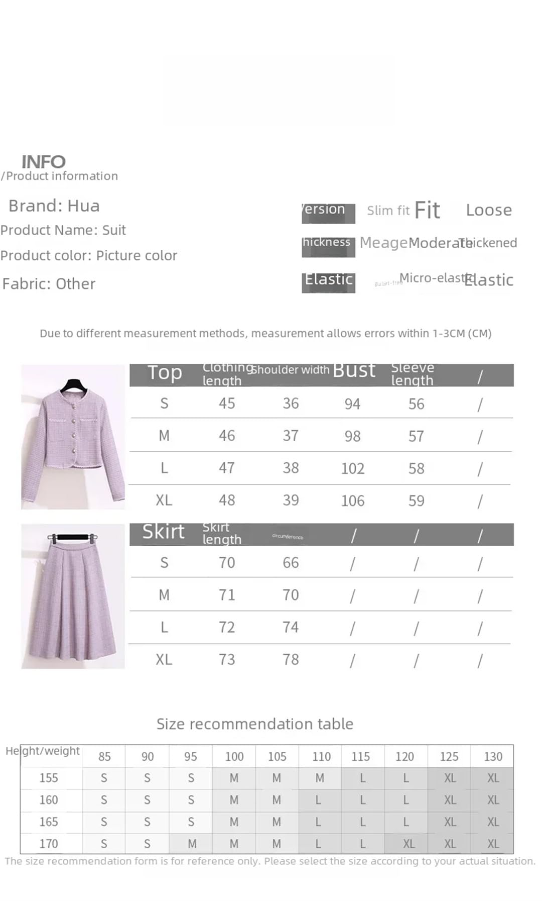 Ensemble haut et jupe en tweed pour femme