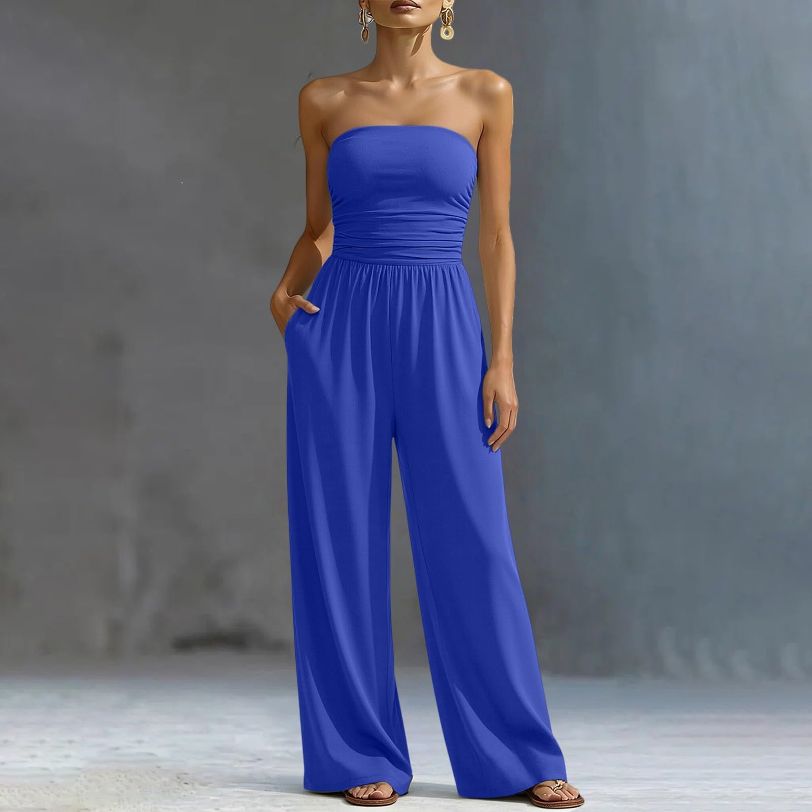 Mono para mujer, elegante, festivo, traje de pantalón, sexy, mono bandeau