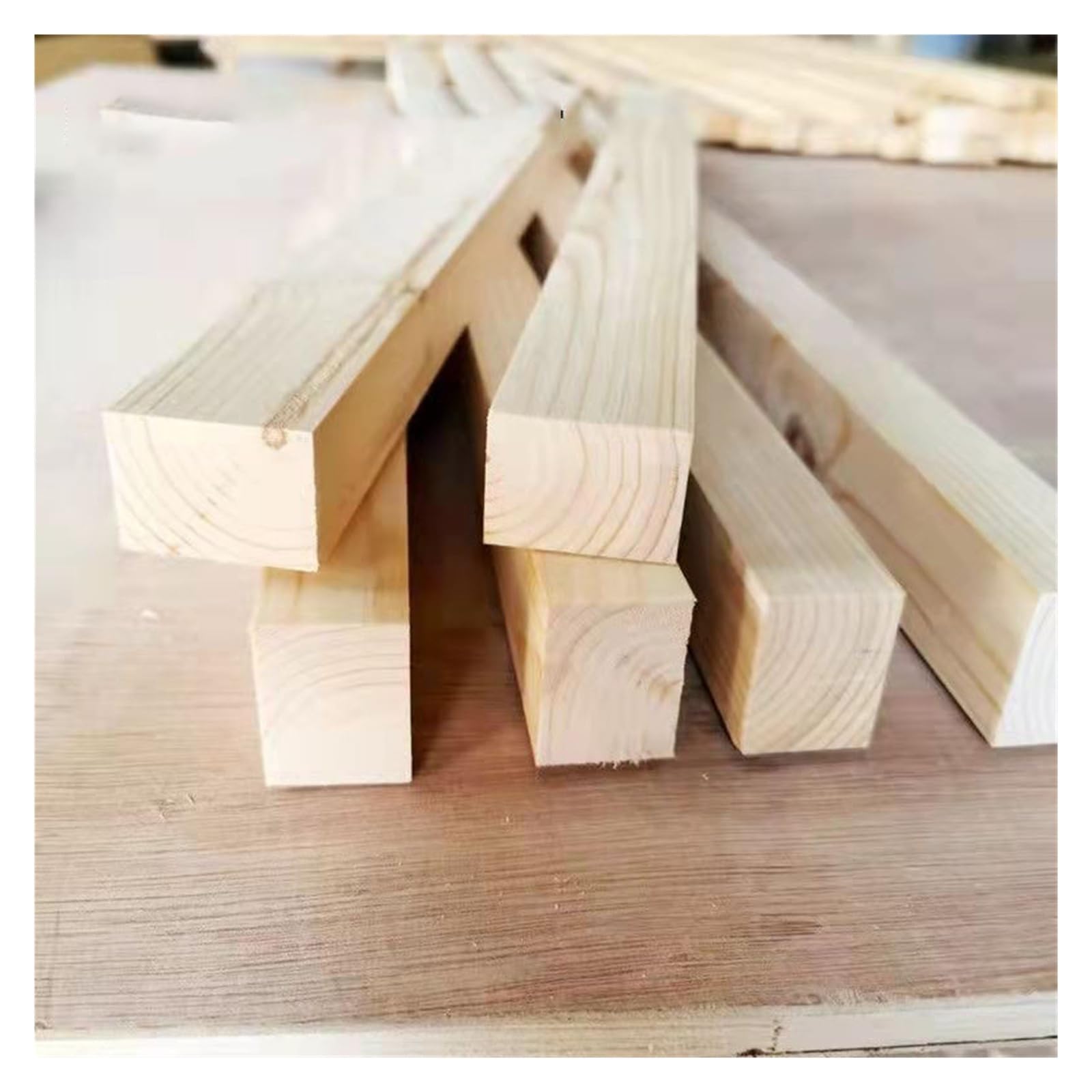 Woodcraft 1 szt. 30 x 30 mm ~ 50 * 60 mm kwadratowy pasek z litego drewna | Ręcznie robione modele DIY Rzeźbione materiały budowlane długość 100-500 mm (długość 500 mm, 50 x 60 mm)