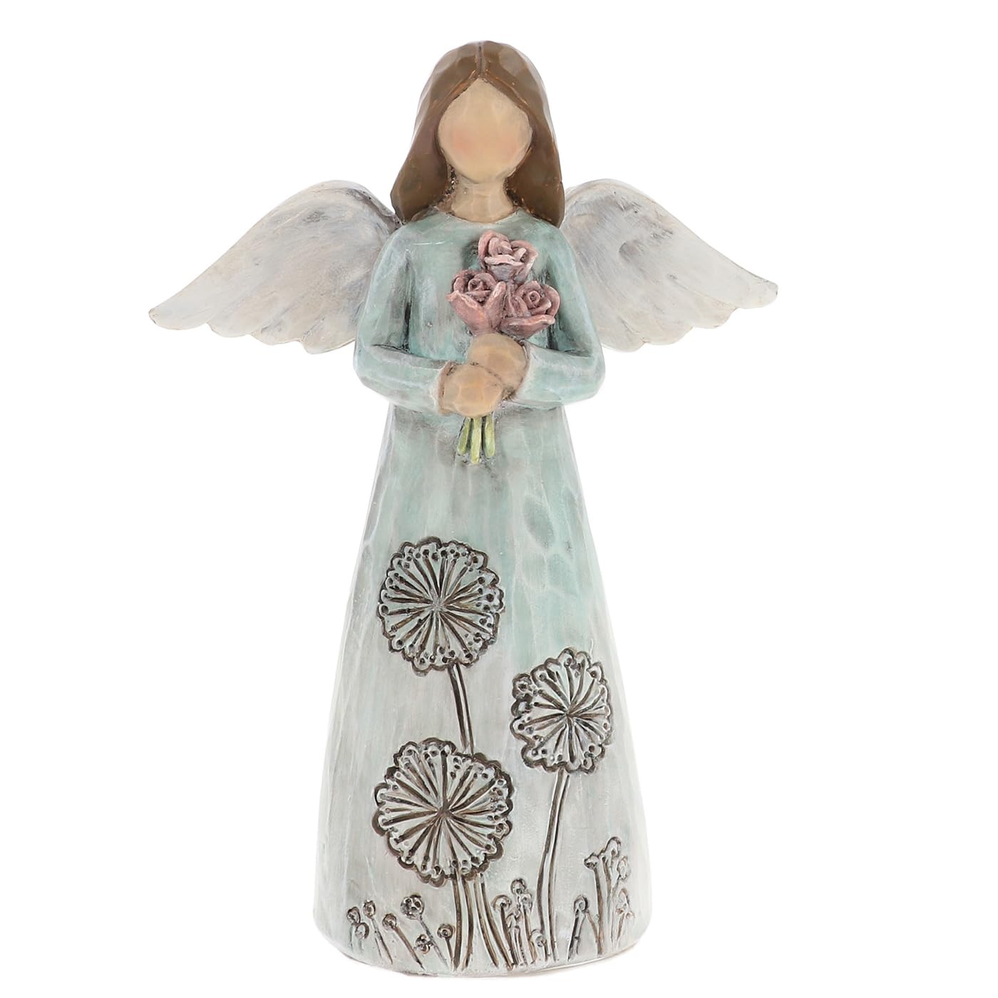 Shudehill Giftwear Meadow Flower Angel Medium Ornament - Aqua, Pink or Grey (Aqua)