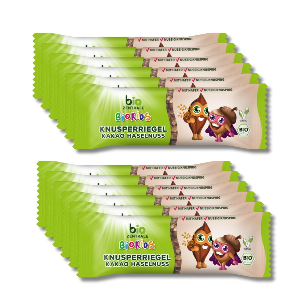 BioKids Knusperriegel Kakao-Haselnuss 12x 25g