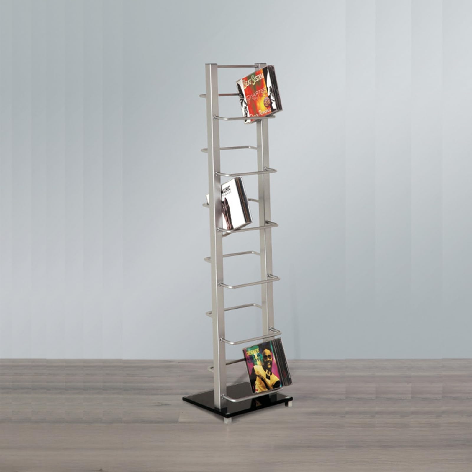 Porta CD Tower 92" | Colore Argento, Metallo, 92 cm | per Circa 85 CDs