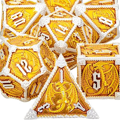 ARUOHHA Dungeons and Dragons Dice Metal DND Dice Set D and D Dice with Gift Box 6 Sided Polyhedral Dice for RPG Pathfinder Warhammer Board Games Role Playing Dice D&D Dice Set D20 D12 D10 D8 D6 D4