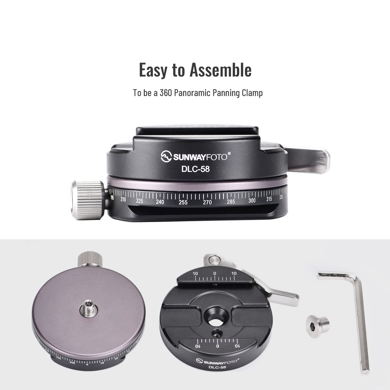 SUNWAYFOTO SPB-58T Morsetto panoramico Arca Swiss Clamp Kit 58mm SUNWAYFOTO SPB-58T Morsetto panoramico Arca Swiss Clamp Kit 58mm