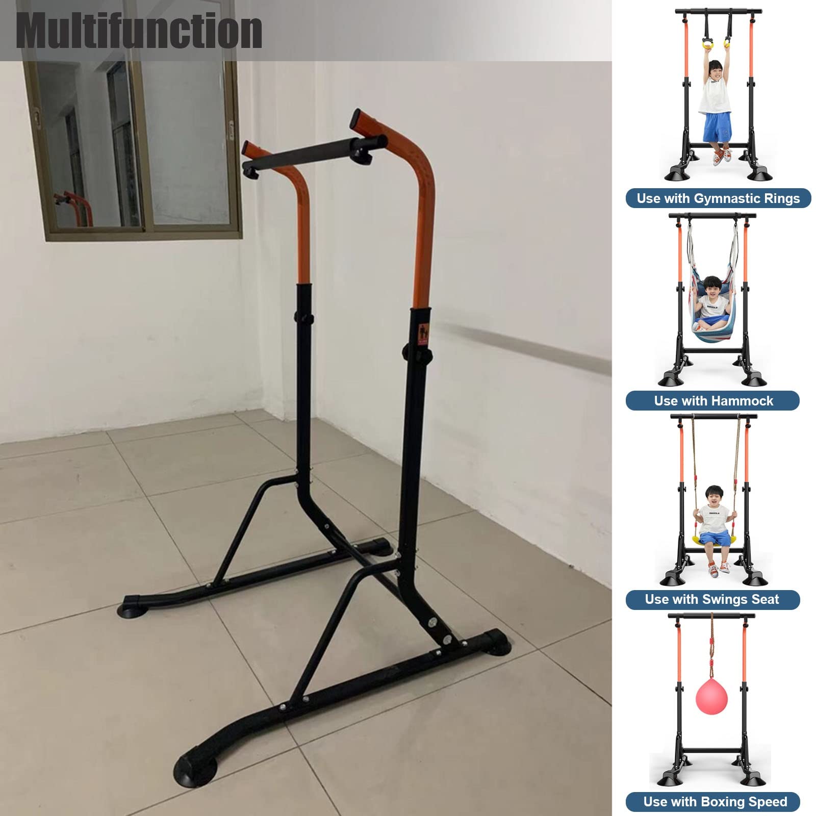LXLZYXSF Klimmzugstangen Gymnastikstange Verstellbare Höhe Gymnastik-Reckstangen Kinder Klimmzugstangenständer, Freistehende Stabile Trainingsstange, Geschenk Für Mädchen Jungen