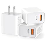 3 Pack USB C Wall Charger&comma; 20W Durable Dual Port QC&plus;PD 3&period;0 Power Adapter&comma; Double Fast Plug Charging Block for iPhone 14&sol;15&sol;16&sol;17 Pro&sol;Pro Max&sol;Plus&comma; XS&sol;XR&sol;X&comma; Watch Series 8&sol;7 Cube，White