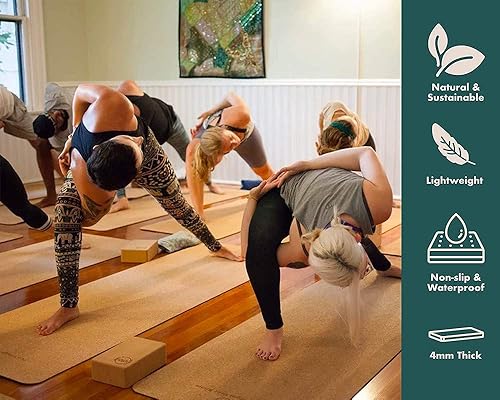 Miniatura 3 de GURUS Sweat Proof Durable Cork Yoga Mat Thick Non Slip Exercise Mat for Home Workout