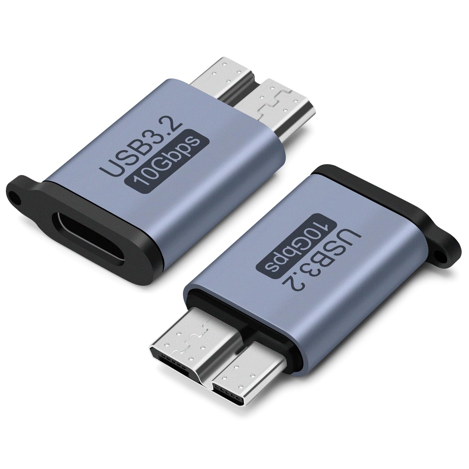 Seminer USB C zu Micro B Adapter (2 Pack), USB 3.0 10Gbps Festplattenkabel USB C Kompatibel mit Toshiba, HDD, Seagate, WD, Galaxy S5 Note 3, HDD etc