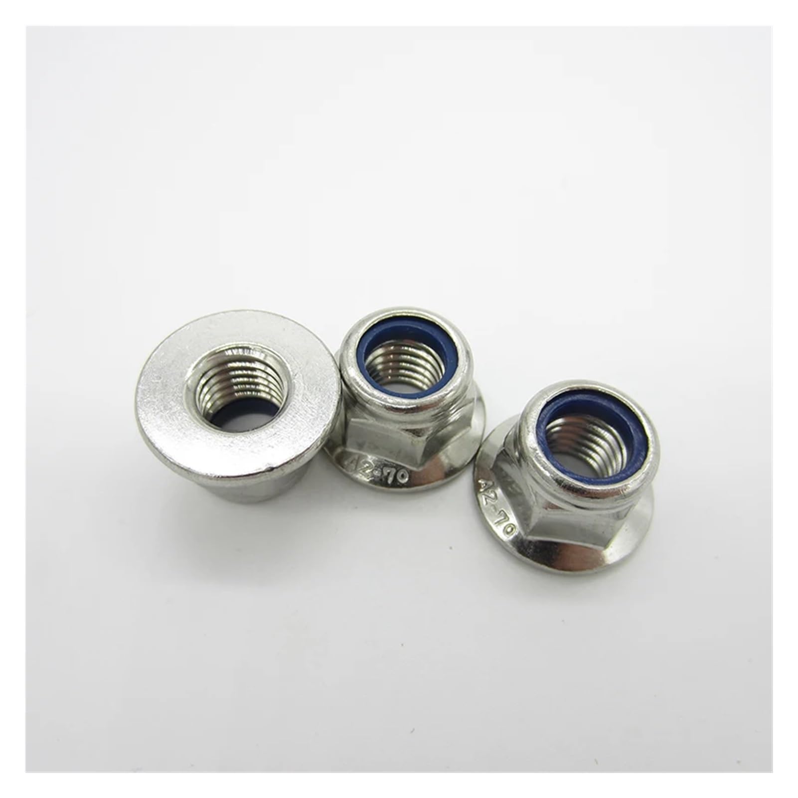Tuercas Contratuercas Tuerca de sujeción, M4 M5 M6 M8 M10 DIN6926 304 Tuerca de seguridad hexagonal de nailon hexagonal de acero inoxidable)(M12(5PCS))