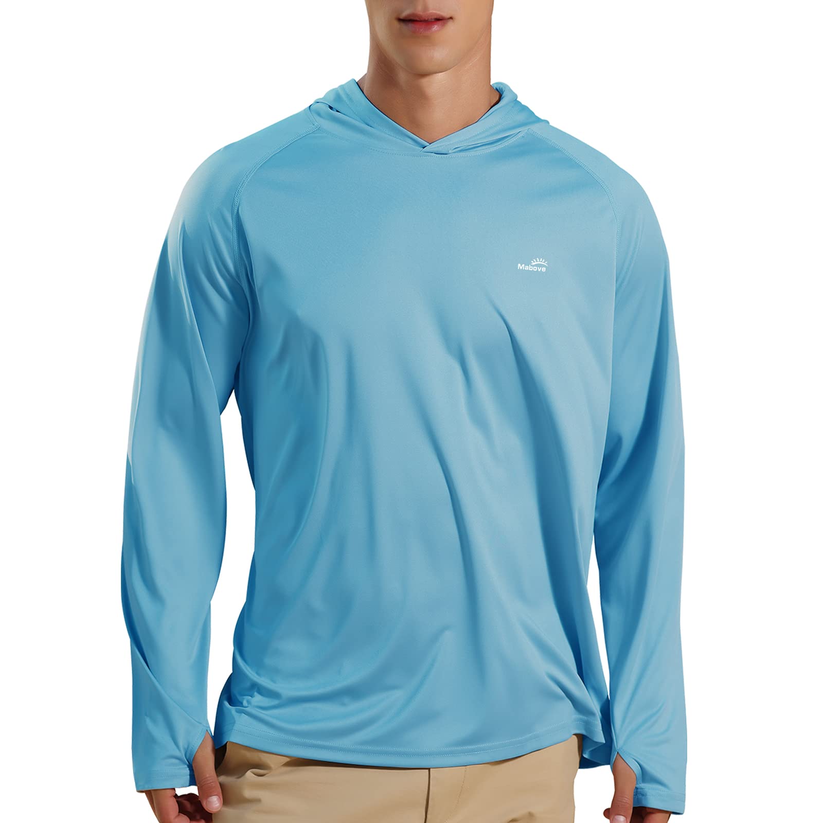 Mabove Men's Fishing Sun Hoodie Long Sleeve UPF 50+ Rash Guard UV Shirts