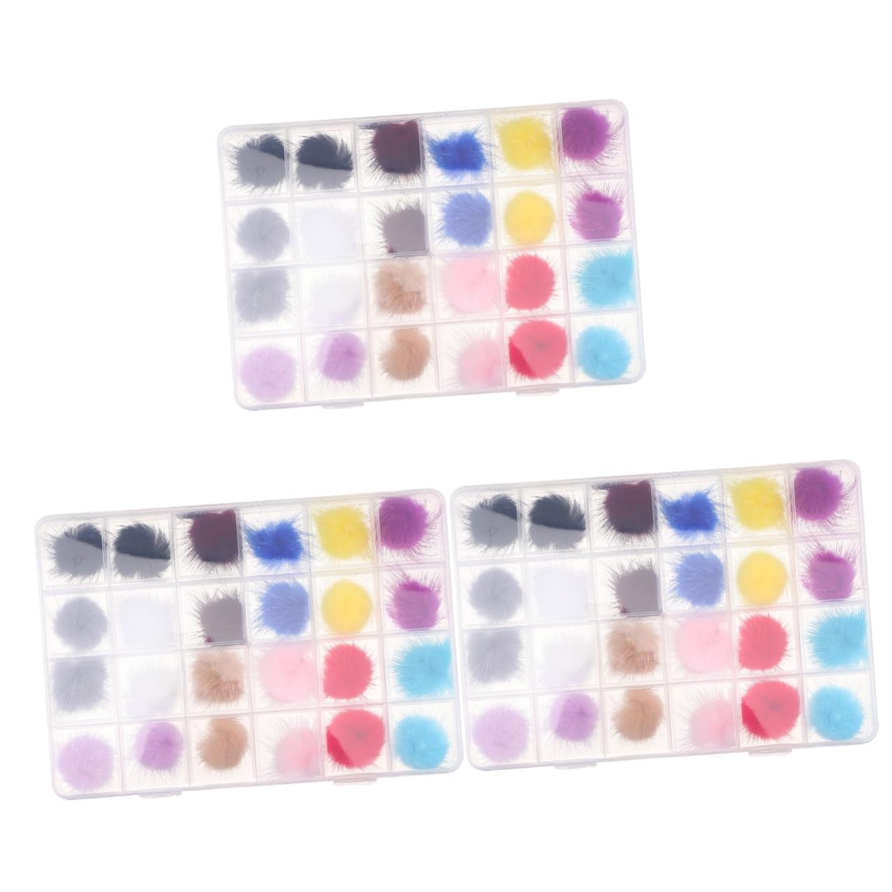 FRCOLOR 72pièces Décoration Ongles Accessoires De Manucure Boules Fluffy Détaillables Pour Créations Artistiques De Nail Art