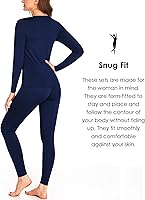 Vista 2 de Ekouaer Conjunto de ropa interior térmica para mujer, con forro polar de microforro polar largo, capa base, térmicas, conjunto de 2 piezas, tallas