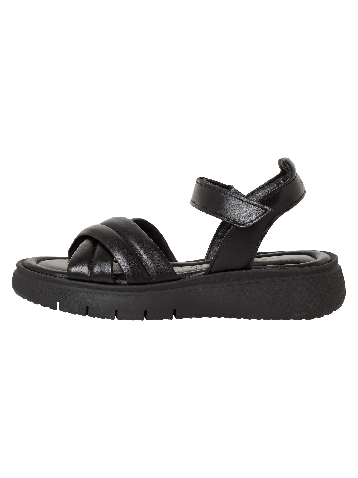 Tamaris Damskie sandały płaskie 1-28704-42, czarna skóra, 40 EU