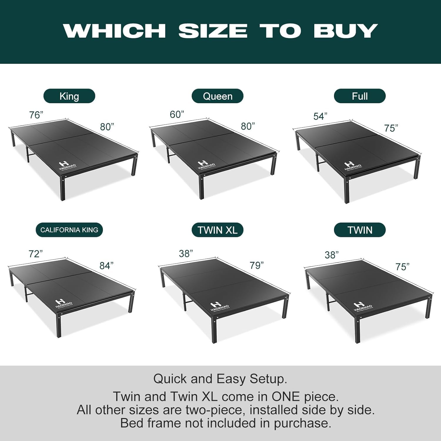 HAOXIHAO Bunkie Board King Size(76x80) - Premium 10mm Hollow Plastic Bunkie Boards for Under Mattress,Heavy-Duty Support,Breathable,Low Profile,Noise Minimizing,Moisture Resistant Foundation KING-76X80 IN