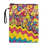Jndtueit Rainbiw Housse de transport rigide pour livres jusqu'à 22,1 x 29 cm Motif champignon
