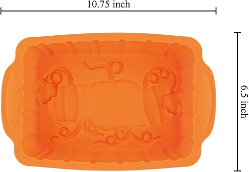 Miniatura 3 de Supreme Housewares Juego de 2 moldes de silicona para hornear pasteles de calabaza, molde de decoración para hornear para cosecha de otoño,