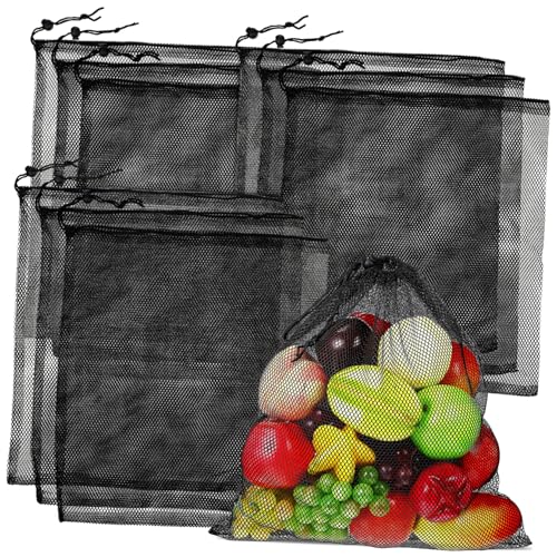 HYTROVE 10個 ポリエステル製メッシュ巾着袋 引き紐コードロック付き 軽量撥水ネットバッグ ボール収納 衣類整理 キャンプ スポーツ ビーチ