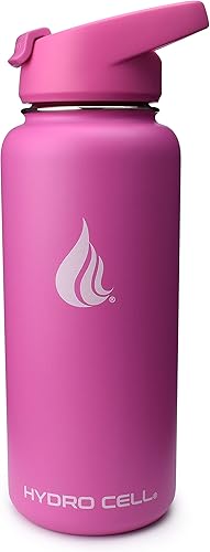 Miniatura 9 de HYDRO CELL Tapa deportiva con popote para botellas de agua de boca ancha, tapa de repuesto de boquilla abatible sin BPA, 64 onzas, 40 onzas, 32