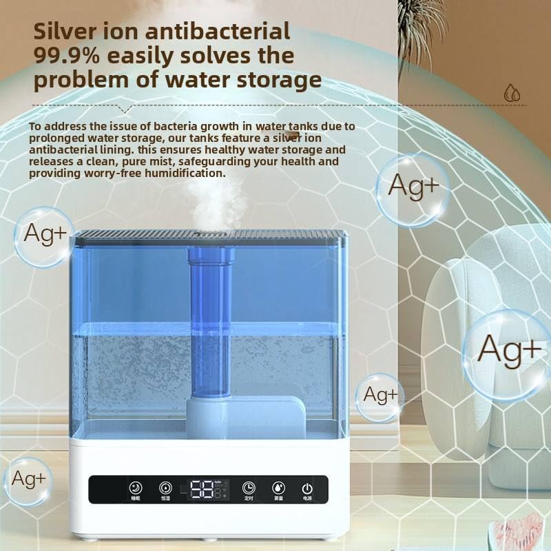 Image of Smart Ultrasonic 5L Humidifiers for Bedroom, 28 dB Quiet Supersized Cool Mist Air Humidifiers for Large Room, Baby Nursery, Plant, Indoor, Night Light, Easy to Clean, Precise Humidity Control