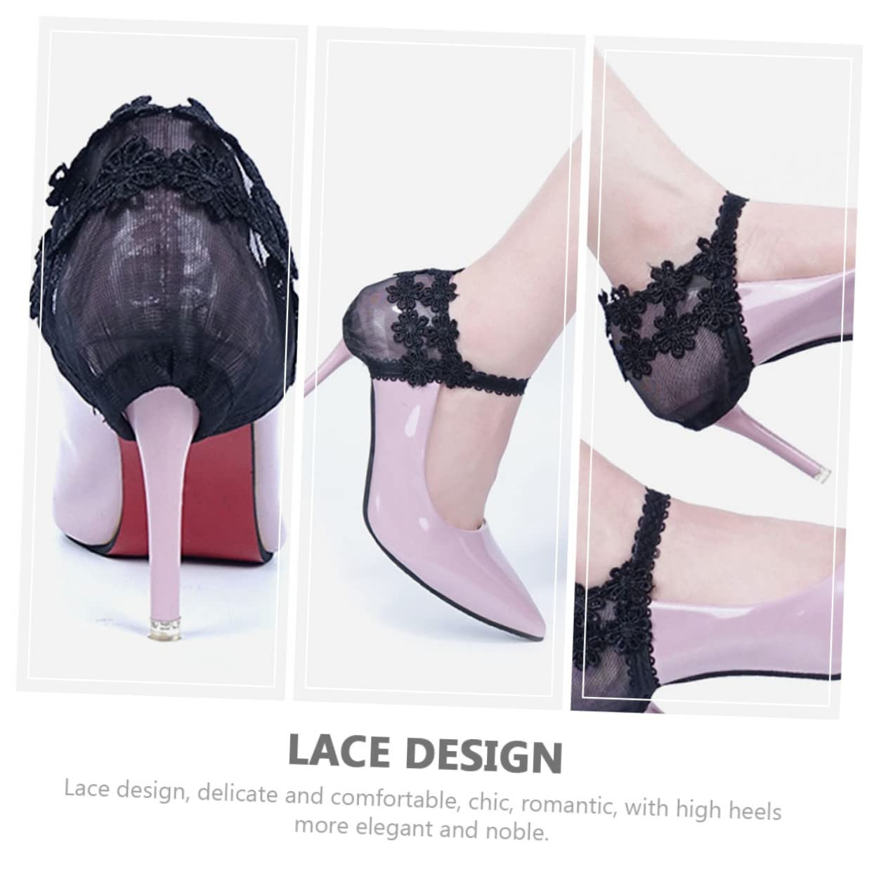 COLLBATH Shoelaces for High Heels Anti-fall High-heel Shoes Straps Elegant Lace Design for Women