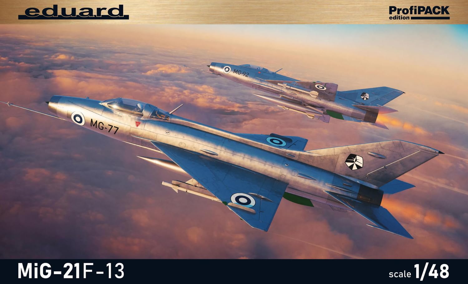 Eduard ProfiPACK MiG-21F-13 Zestaw modelarski samolotu wojskowego z tworzywa sztucznego, skala 1:48, z naklejkami i częściami PE do 6 wariantów