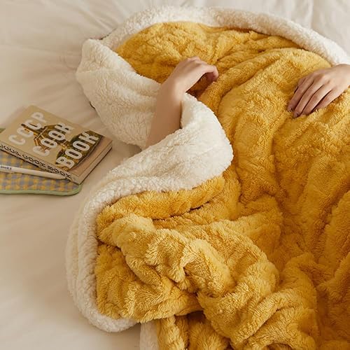 Miniatura 3 de Double Reversible Fuzzy Thick Plush Blanket Soft Plush Flannel Fleece Blanket Luxury Rhombus Pattern Thick Fluffy Blankets Suitable for Couch Bed