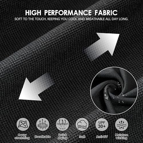 Image of Mens Golf Shirt Long Sleeve Moisture Wicking Dry Fit Performance Solid Pique Collared Golf Polo Shirts for Men