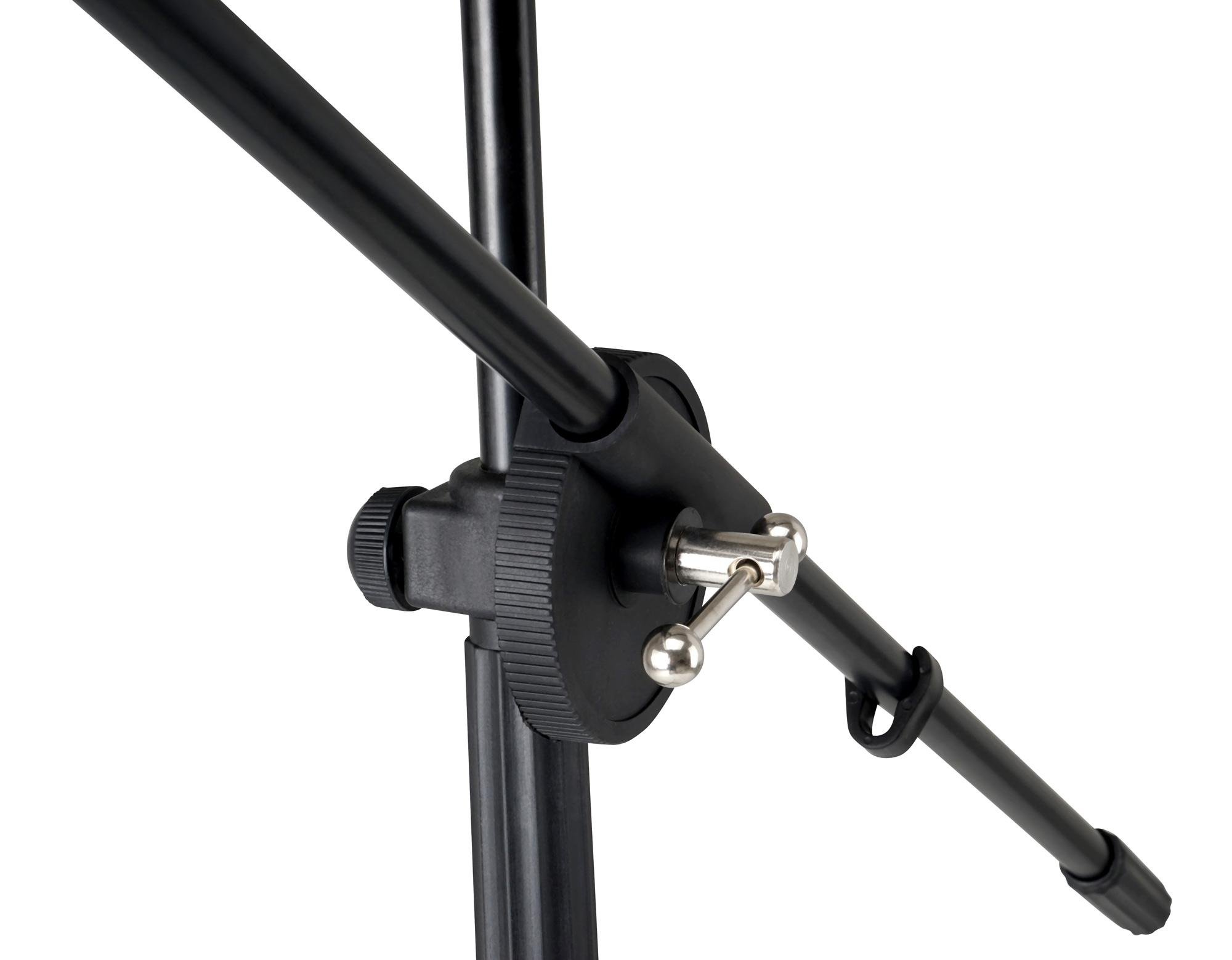 Classic Cantabile NSM-100 Leggio con Asta Microfono (Leggio e supporto microfono in uno, facile da montare, extra alto) Nero